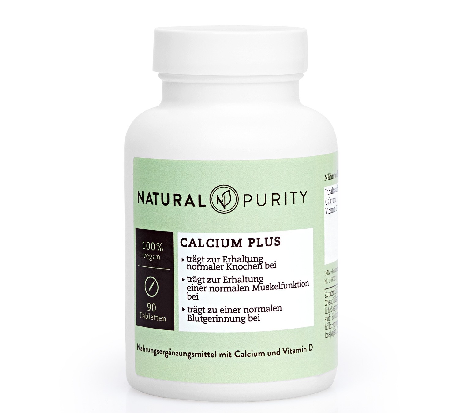 verisana-natural-purity-calcium-plus-mit-vitamin-d-90-vegane-tabletten image 1