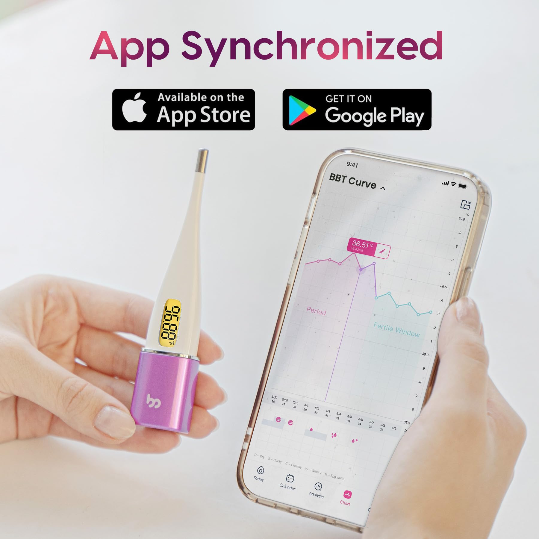 femometer-basalthermometer-vinca-bluetooth-fruchtbarkeitsthermometer-lila image 5