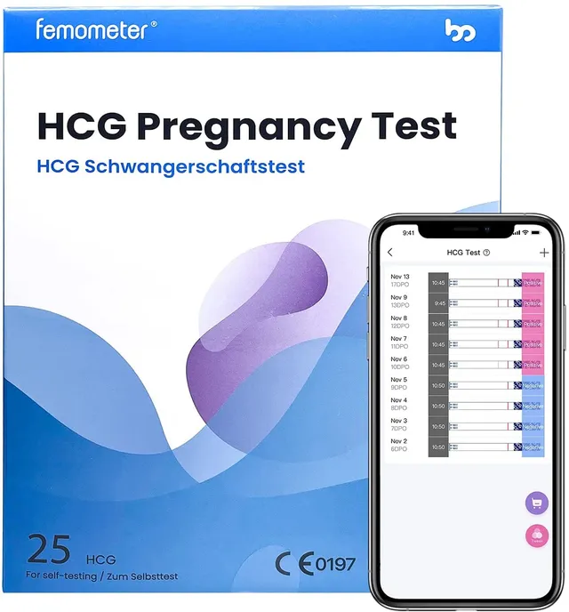 femometer-schwangerschaftstest-fr-htest-streifen-25-miu-ml-25-st-ck-3-5-mm image 1