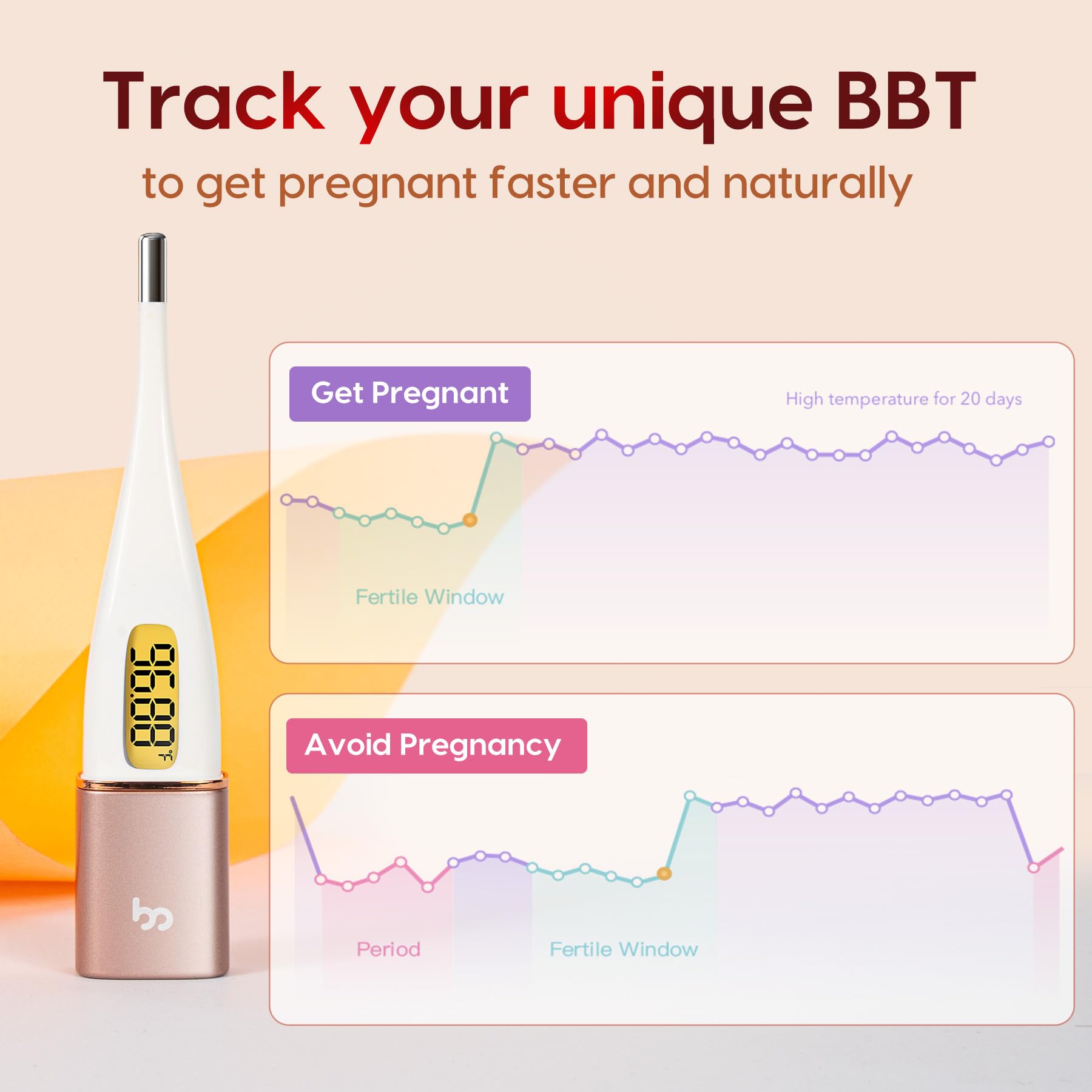 femometer-vinca-ii-basalthermometer-bluetooth-fruchtbarkeitsthermometer-golden image 4