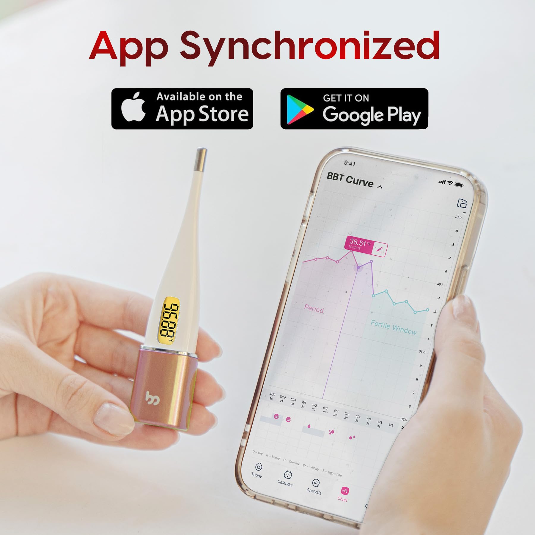 femometer-vinca-ii-basalthermometer-bluetooth-fruchtbarkeitsthermometer-golden image 3